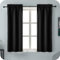 GIRASOLE HOME Paire de rideaux noirs occultants thermiques doux de couleur unie pour salon, chambre et intérieur, 2 panneaux avec poche 70 x 145 cm, Noir, 70x145cm