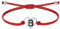 J.Endéar Bracelet Lettre B pour Femme Fille, Bracelet Fait Main Coeur Argent Initial 925 avec Chaîne de Cordon en Filigrane, Bijoux Alphabet Réglables Personnalisés, Rouge