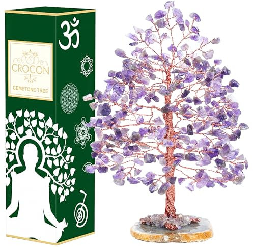 Lapislazzuli pietra preziosa albero della vita - base in fetta di agata geode, albero dei chakra fatto a mano, decorazione Feng Shui - bonsai di denaro in filo di rame,regalo spirituale