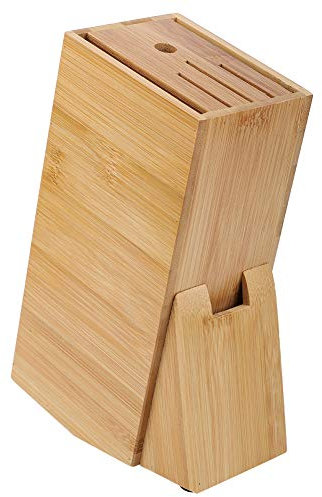 Ceppo portacoltelli,Ceppo portacoltelli Universale a 6 Slot Senza coltelli, portacoltelli da banco da Macellaio e Organizer con Fessure Larghe per riporre Facilmente i coltelli da Cucina
