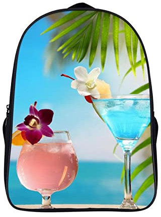 Teen Fashion Rucksack Cocktail Cool Bookbag Lässiger Rucksack Schulreisetasche Herren und Damen (40x28x16cm) cooler Rucksack