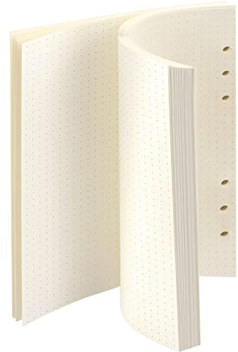 FANDAMEI A5 Papier Gepunktet, 45 Blätter 6 Lochung A5 Nachfüllpapier Nachfüllbare Refill Paper Nachfülleinlagen für A5 Notizbuch, Tagbuch, Skizze, Malerei