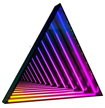 Tunnel Mirror Light, Cool Gaming Desk Futuristic Decor Lamp, Cool RGB Led Desk Table Lamp Light for Bedroom Gaming Room Decor, Unique Colorful Mood Changing Ambient Night Lighting lamp (Size:large-70c