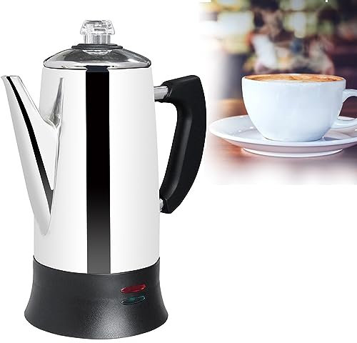 AVLUZ Stovetop Espresso Maker, Electric Moka Pot, 12 Cup Electric Coffee Percolator 1.8l Coffeemaker, For Home Camping And Restaurant. (Silver)