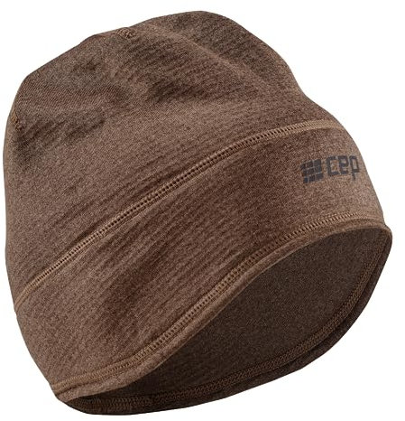 CEP - Winter Beanie - Atmungsaktive Laufmütze Cold Weather für Damen und Herren | rutschfeste, ultraleichte Beanie Mütze gegen Kälte | Sport Mütze mit Wärmeisolation braun