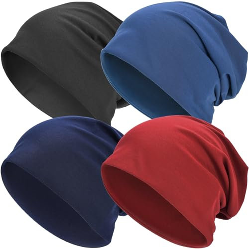 EINSKEY Mütze Herren Damen Dünne Slouch Beanie Hat Leicht Atmungsaktiv Sportmütze Übergangsmützen für Joggen, Fahrradfahren, Schlafen, Haarausfall, Chemo