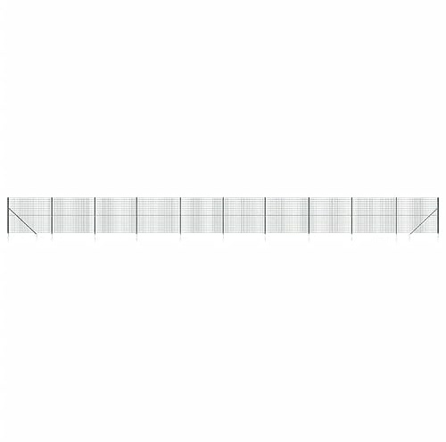 vidaXL Maschendrahtzaun mit Bodenhülsen Grün 1,4x25 m