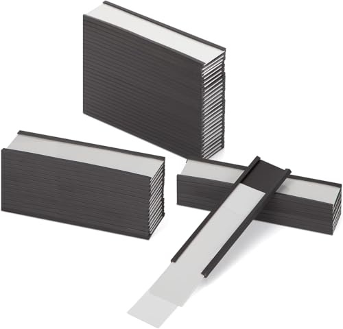 LLPT Etiquetas Magnéticas 50pcs 25MM x 100MM Soportes Magnéticos | Para Etiquetas Soportes Magnéticos Para Tarjetas De Datos Con Películas Protectoras, para Estantes de Meta Pizarra Blanca
