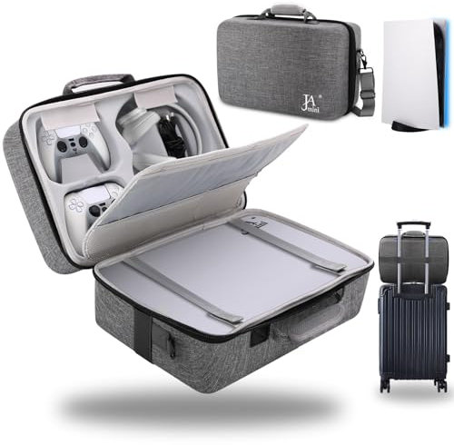 Hard Shell Carrying Case for PS5, Travel Case Compatible with Playstation 5 Console Controller, Shockproof Protective Storage Bag for PS5 Disk Digital Edition, Headset, Base and Game Accessories (Grey