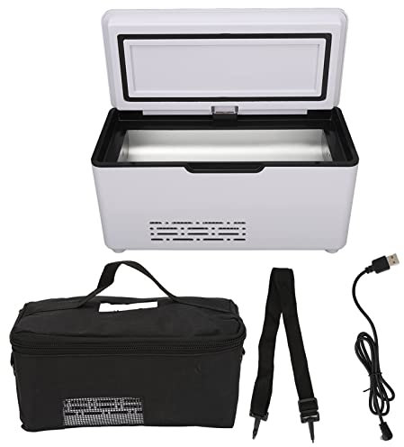 Tragbarer Insulin-Kühler-Reisekoffer, isolierter Kühl-Organizer für Diabetiker-Medikamente, USB-Mini-Konstanttemperatur-LED-Anzeige, Auto-Medizin-Kühlschrank, Knopftyp