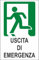 M-ITALY CARTELLO SEGNALETICO - uscita di emergenza a sinistra - Adesivo Extra Resistente, Pannello in Forex, Pannello In Alluminio (15x10, Adesivo)