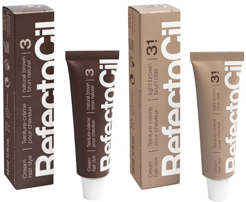 RefectoCil Cream Hair Dye 2-Pack – Natural Brown (#3) + Light Brown (#3.1)