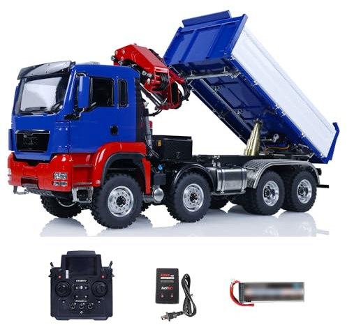 wheelfun 1/14 8X8 RC Hydraulische Dumper PL18EV Fernbedienung Auto 3-Wege Kran Dump LKW 2-Gang Getriebe RTR Kipper LESU BAU Auto LESU Baufahrzeug