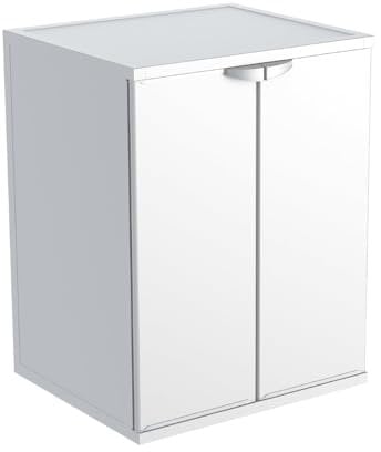 GLOUPIE Mobile Coprilavatrice Per Interno Ed Esterno Universale Wash 2 Ante, In Resina Di Polipropilene, PVC E ABS Bianco, L 68,5 x P 64,5 x H 88 Cm, In Kit Di Montaggio, Made In Italy