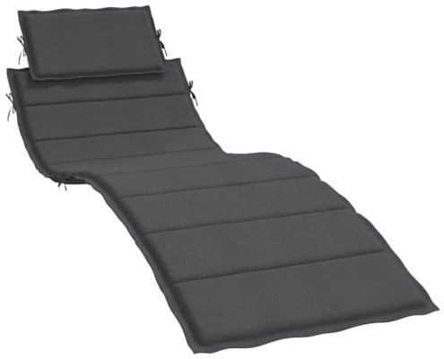 vidaXL Liegenauflage, Auflage Polster für Sonnenliege Gartenliege, Polsterauflage Kissen für Gartenmöbel Liegestuhl, Melange Anthrazit 186x58x4cm Stoff