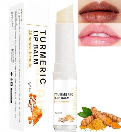 Moisturizing Lip Care Cream,Turmeric Lip Balm Hydrating & Brightening Dark Lips,Lip Lightening for Dark Lips,Long Lasting Moisturizing Lip Care Cream,Lip Repair Balm,Lip Pigmentation Treatment