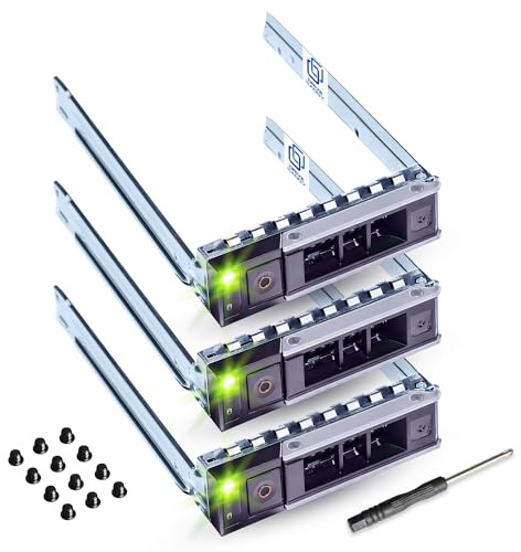 DRIVECADDY 3-Pack 3.5 Hard Drive Caddy - Compatible for Dell PowerEdge Servers - 14-16th Gen T560 R660 R6625 R7615 R7625 R760 R250 R350 T350 R240 R340 R440 R540 - SSD SAS SATA NVMe Tray