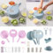 Multifunktionaler Gemüseschneider, centahah/e gemüseschneider， 12 In 1 Vegetable Cutter With Container, Multifunctional Vegetable Cutter, Vegetable Slicer Adjustable Stainless Steel (Rosa+Blau)