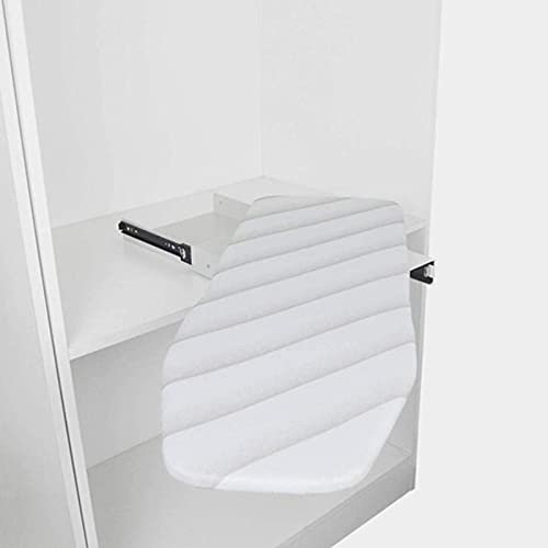 ASumPio ASSE da Stiro Nascosto, ASSE da Stiro Pieghevole Retrattile con Chiusura Ammortizzata, ASSE da Stiro Incorporato, Montato nel Cassetto, ASSE da Stiro Scorrevole con Coperchio, Man,White-White