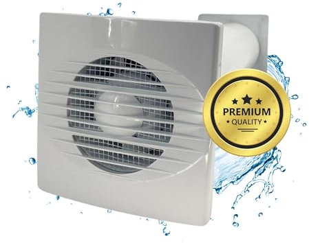 TronicXL 100m³/h Lüftungsanlage Set I 230V Wandlüfter + Rohr + Ablufthaube I Lüfter mit Fliegengitter Wohnraumlüftung Bad Keller Garage Werkstatt WC Küche Einbaulüfter Belüftungssystem