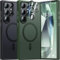 UniqueMe für Samsung Galaxy S24 Ultra Hülle, 5-in-1-Set Handyhülle für Samsung Galaxy S24 Ultra Case Rundumschutz Schutzhülle Cover,1 Handyhülle & 2 Schutzfolie & 2 Kameraschutz - Matt Grün