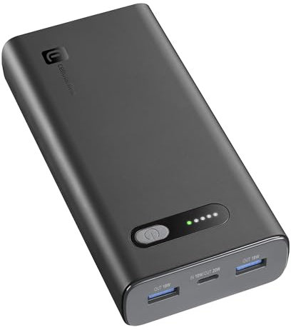 Cellularline - Fast PD 20000 - Caricabatterie Portatile Veloce - Power Delivery 20000mAh -+144 Ore di carica - Porta USB-C: INPUT 18W/OUTPUT: 20W PD - 2 Porte USB: OUTPUT: 18W - Nero