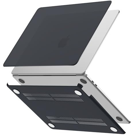 GPXIIZ Hülle Kompatibel mit MacBook Air 13 Zoll M1 Schutzhülle 2020 2019 2018 Freisetzung A2337 A2179 A1932, Ultradünne Hartschale Snap Case Cover 13,3, Schwarz