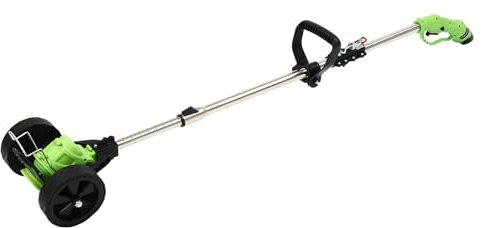 MEHOOSPVN Metal Blade Cordless Strimmer 12V Grass Trimmers With 2 Removable Wheels, Blades, Cordless Grass Trimmer, Edger, Battery Powered Grass Trimmer for Lawn Garden, Tea Garden Pruning, Green