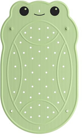 UNEEDE Non Slip Bath Mat for Kids, Frog-Shaped Bathtub Mat Non Slip Anti Mould, 76 x 45 cm, Rubber Bath Mats for Babies & Children, Bath Mat for Bathtub with Strong Suction Cups, Machine Washable