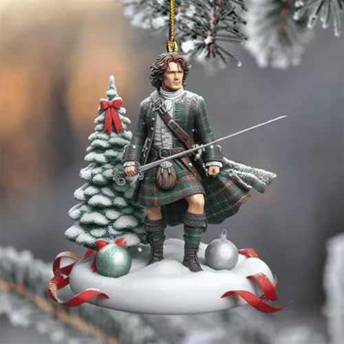 KKNSYW Outlander Christmas Ornaments, Outlander Ornaments for Christmas Tree, 2024 New Christmas Tree Ornaments, Handmade Christmas Ornament, Outlander Decor Family Collage Holiday X-Mas(B)