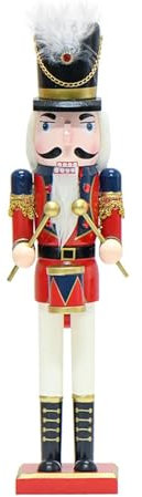 Eladcncmc Tradizionale 40 cm Schiaccianoci Figure Handmade Robusto Legno Decorazione di Natale Accessorio Per Camini E Casa