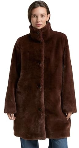 TOM TAILOR Damen 1048286 Fake Fellmantel mit Stehkragen