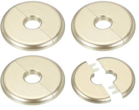 PATIKIL Cache Mitigeur Douche, 4pcs Écussons en ABS Garniture Robinet Douche Muraux pour 16.5mm, Décoration Rosace Robinet Coffrage Caches Tuyaux d'Eau Chauffage Plomberie Mural, Doré
