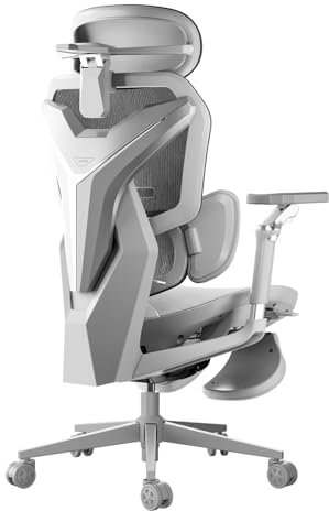 AutoFull G7 Chaise Gaming Chaise de Bureau Ergonomique avec Support Lombaire 3 Zones Dynamique, Appuie-Tête 4D, Accoudoirs 720°et Coque Design Haut de Gamme (Blanc)
