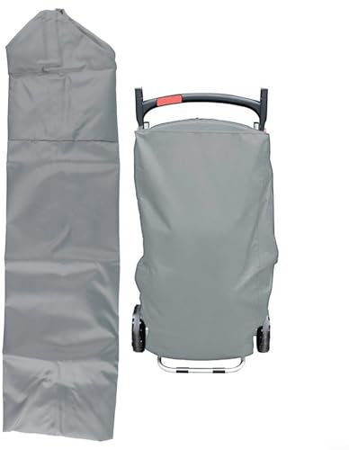 HomeVortex Für Weber Traveler tragbare Gasgrill-Abdeckung, 210D Oxford-Gewebe, strapazierfähig, wasserdicht, Outdoor-Grillschutz mit Riemen, 101 x 49 x 25 cm, Grau