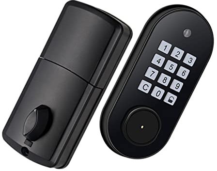 Holibanna 1 Set serrature con tastiere serrature con combinazione serratura con tastiera esterno chiave per porta d'ingresso catenaccio della tastiera AbS Black