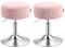 VASAGLE Tabourets de Maquillage, Lot de 2, Réglables en Hauteur, Pivotants à 360 Degrés, en PU, Coussin Épais, Tabourets de Coiffeuse, pour Chambre, Cuisine, Salle à Manger, Rose Bonbon ZH2504013