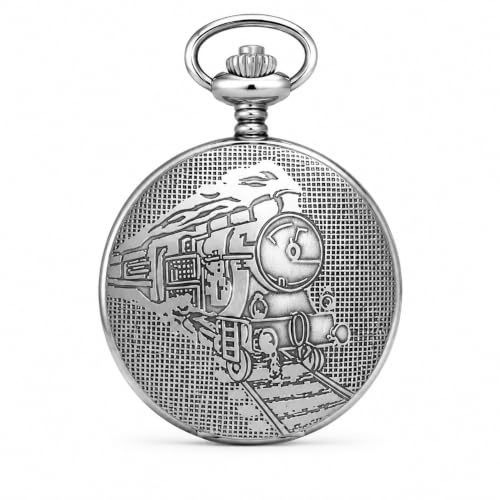 Pierre Bonnet Orologio da Tasca Vintage Catena – Movimento al Quarzo, Cassa Incisa, Idea Regalo per Pensione o Collezionisti