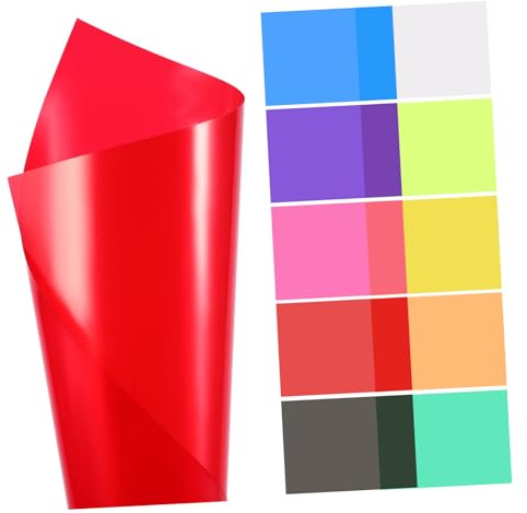 Farbfolie für Lampen 20 Stück PVC PP Transparent, Weihnachten Geschenkideen | Foto Farbfolie, Lichtfilter Gel für Studios und Partys, Hochdurchlässig, Leicht, Zuschneidbar, Schutzabdeckung