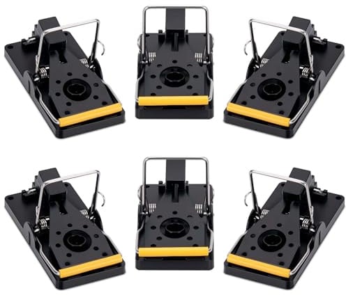 WisProtek Mouse Traps, 6 Pack Heavy Duty Reusable Snap Traps that Kill Instantly, Highly Sensitive Mouse Catcher, Safe and Effective Rodent Trap for Home, Kitchen, Garage & Garden