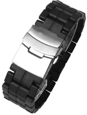 SRTYDCUR Uhrenarmband aus Kohlefaser, kompatibel mit Casio ProTek-Serie PRW-60/Y PRW-30/50/70 und Luminox 3051, Kunststoff-Stahl-Lichtarmband, 23 mm(Black silver)