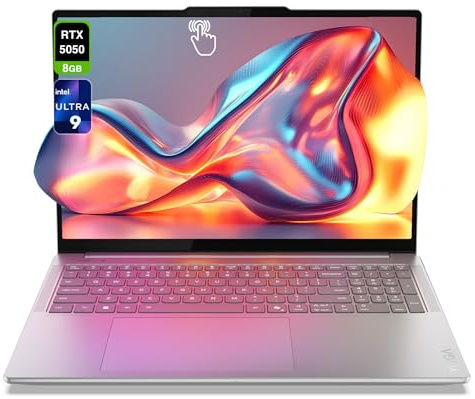 Lenovo Yoga Pro 9i Laptop, Intel Ultra 9-285H, 32 GB LPDDR5x RAM, 2 TB PCIe SSD, 16 2.8K (2880x1800) OLED Touchscreen, Nvidia G-Force RTX 5050, Backlit Keyboard, W11 Home, Luna Grey