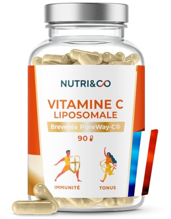 NUTRI&CO Vitamine C Liposomale PureWay-C® 1000mg & Bioflavonoïdes | 90 Gél | Haute Biodisponibilité | 30 jours | Vegan | Fabriqué en France