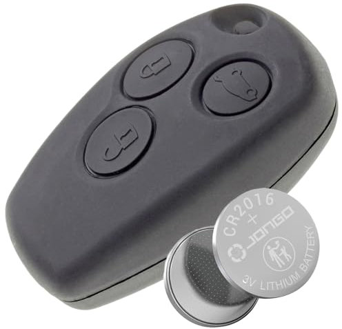 Jongo - Autoschlüssel-Gehäuse Kompatibel für Renault Kangoo, Trafic, Clio & Master- Mit Batterie Maxell CR2016