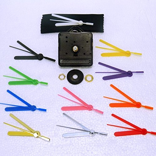 New Replacement Sweep (Non Ticking Quiet) Quartz Clock Movement Mechanism Motor with 55mm Coloured Hands - DIY - Fittings - (Short- 13mm Total Spindle Length) (55mm Gold Hands)