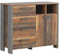 FORTE Clif Kommode mit 1 Tür und 4 Schubladen, Holzwerkstoff, Old – Wood Vintage/ Betonoptik Dunkelgrau, 106,7 x 86,3 x 41,6 cm
