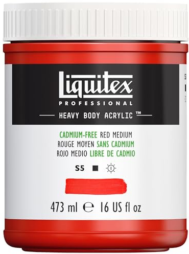 Liquitex Heavy Body Acrylic Paint, 16-oz Tube, Cadmium Free Red Medium