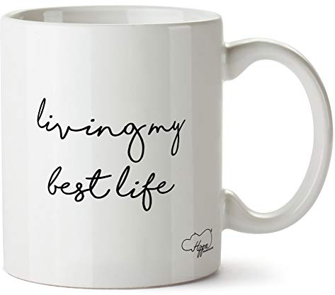 Hippowarehouse Living My Best Life Printed Mug Cup Ceramic 10oz