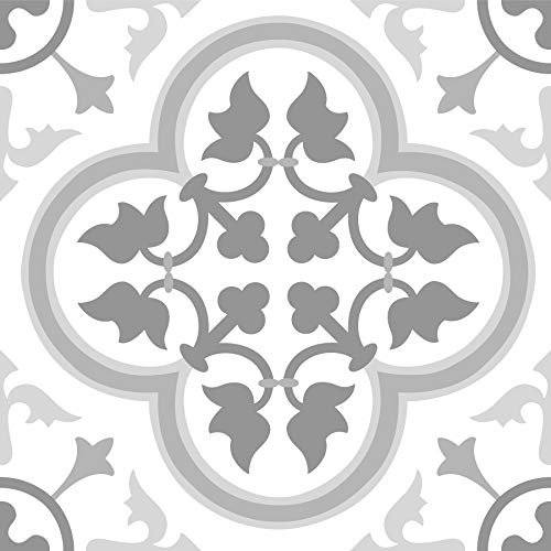 FloorPops FP2953 Remy Peel & Stick Floor Tiles, Grey, 12L x 12W x 0.06T