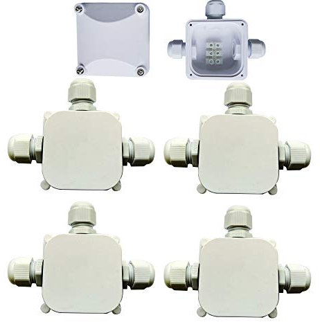 CESFONJER Wasserdichte Abzweigdose [4er-Pack] Kabelmuffe, Wasserdichte Verbindungsdose, Verteilerdose, Dosenmuffe Erdkabel IP68 230V [Weiß]